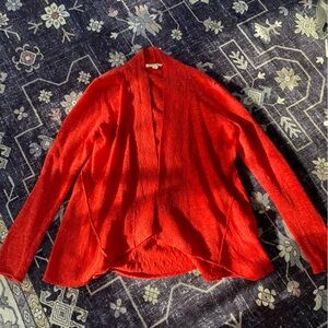 Eileen Fisher “PP” Red-Orange Cardigan